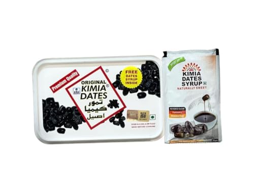 Image of Kimia Dates Original Mazafati Dates - Pack of 6 x 400gm each | Juicy & Delicious Khajoor | Perfect for Snacking (Plastic Box)
