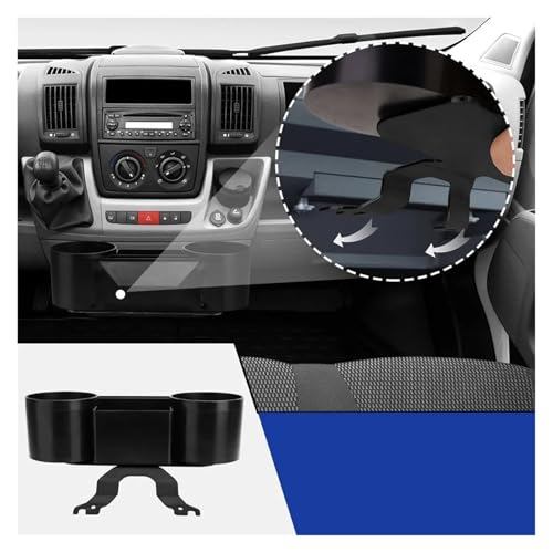 Porte-gobelet double Fiat Ducato 2007-2014 avec support de fixation