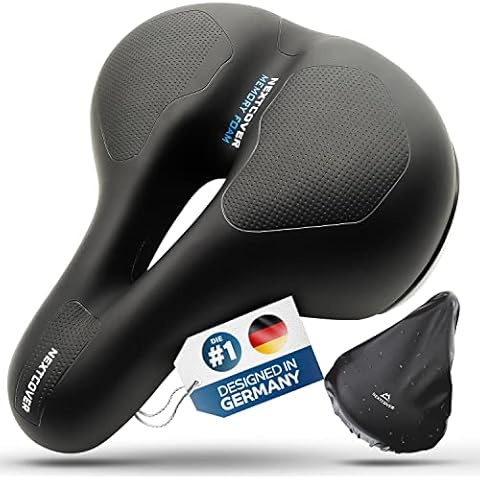 NEXTCOVER® Fahrradsattel Damen & Herren mit [Airflow] Vertiefung für maximalen Fahrkomfort I Ergonomischer Memory Foam Fahrrad Sattel mit optimaler Luftzirkulation (Fahrradsattel Pro) Cover