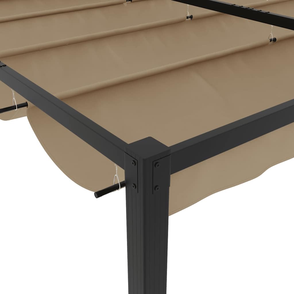 Altana z wysuwanym dachem 3 x 3 m stal taupe