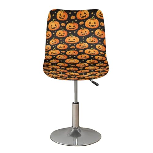 Image of Pumpkin Bar Stool Seat Cover 4 Pieces Bar Stool Covers with Bar Stool Chair Cover Kitchen Stools Washable Soft Chair Seat Slipcover for Halloween