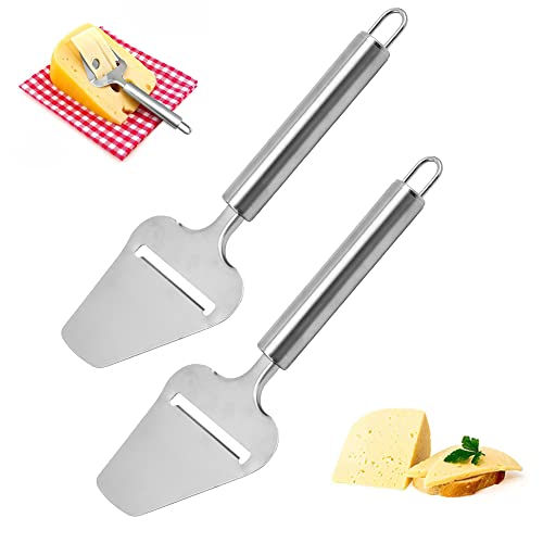 2 Piezas Cortador Lonchas de Queso Cuchillo de Queso Rebanadora de Queso de Acero Inoxidable Espátula Multifuncional para Pasteles Espátula Triangular Espátula para Pizza para Trufa Queso Mantequilla Cover