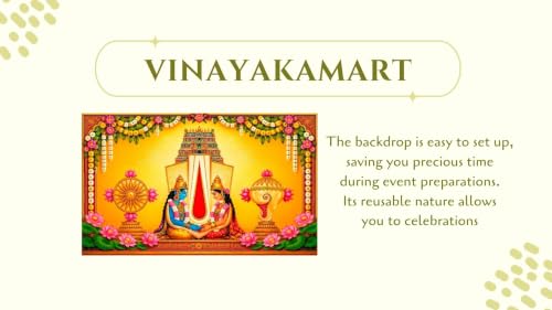 Image of Balaji backdrops Cloth for Decoration | Srinivasa Kalyanam Divine Wedding Backdrop Decoration 5x8 Feet | Lakshmi Backdrop Cloth for Decorations Pooja