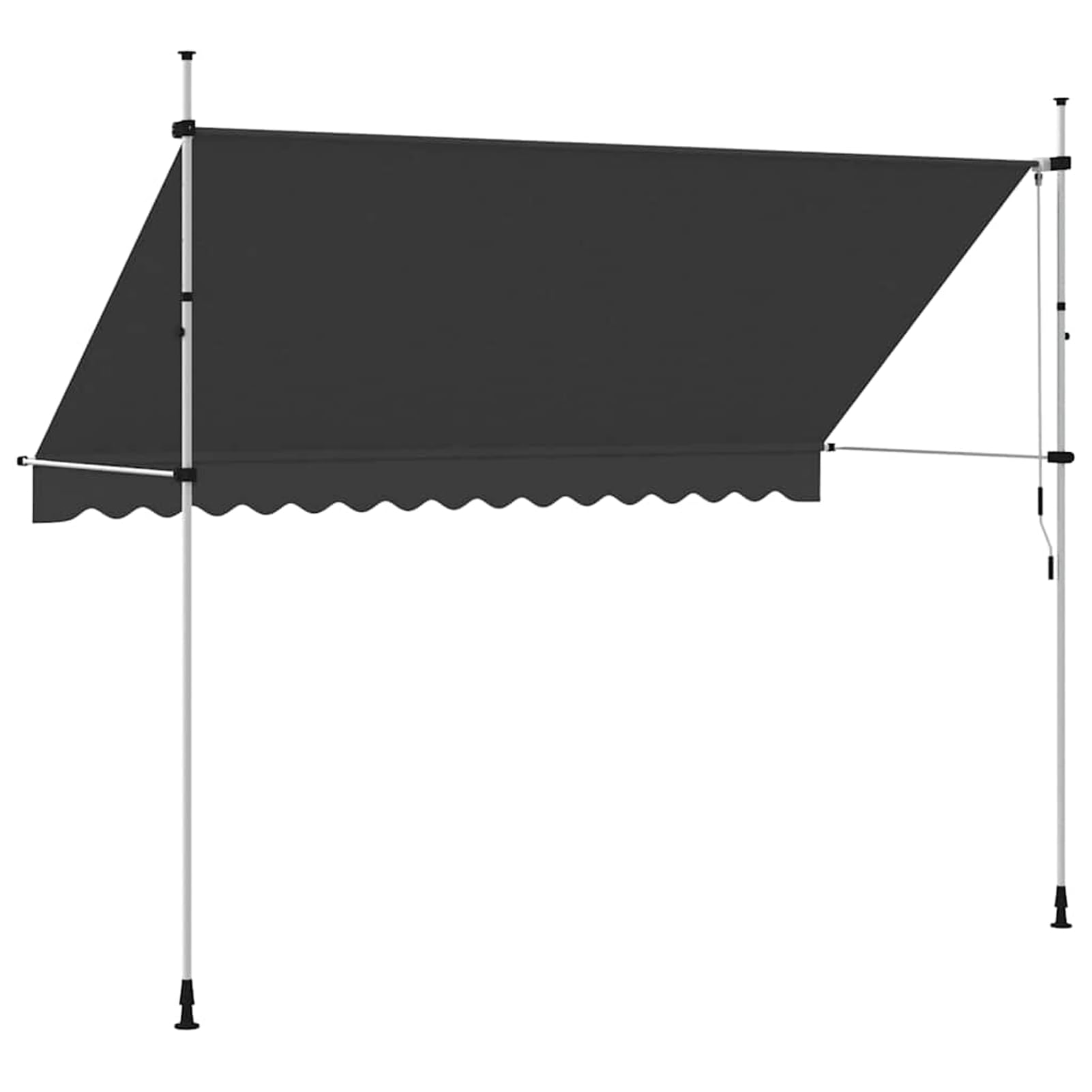 Wysuwana markiza balkonowa, obsługiwana ręcznie, 350 cm, bez wiercenia, z korbą ręczną, aluminiowa markiza odporna na promieniowanie UV, regulacja wysokości i działanie wody, ochrona przed