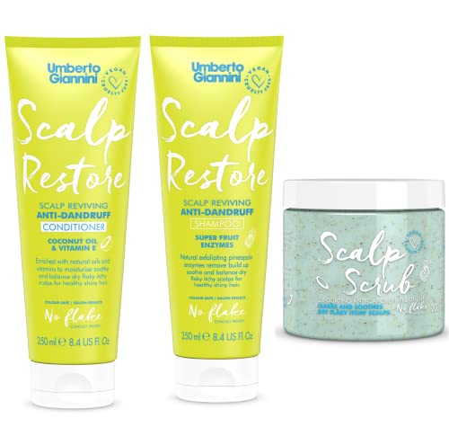 Umberto Giannini Scalp Restore Shampoo, Conditioner And Scalp Scrub - Vegan & Cruelty Free Scalp Reviving Hair Kit With Coconut Oil & Vitamin E #TOP7