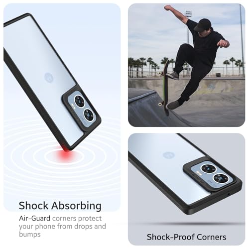 Image of KAPAVER GPS Edition Back Cover Case Compatible for Motorola Edge 50 Fusion /Motorola G85 5G Motorola G96 5G (PC + TPU) (Black Case with Glass)