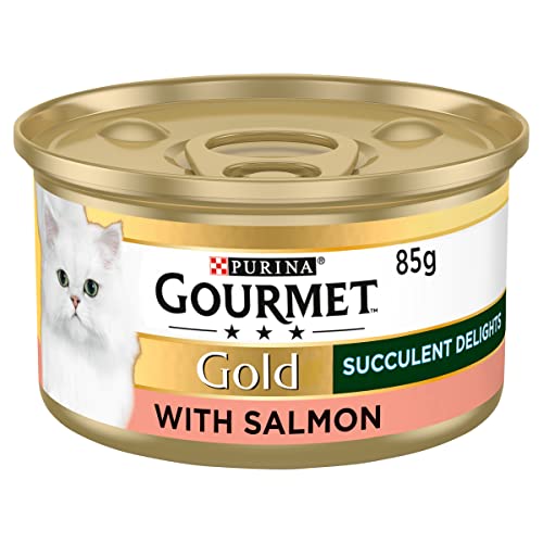 GOURMET Gold Succulent Delights Salmon Wet Cat Food 85g, Pack of 12