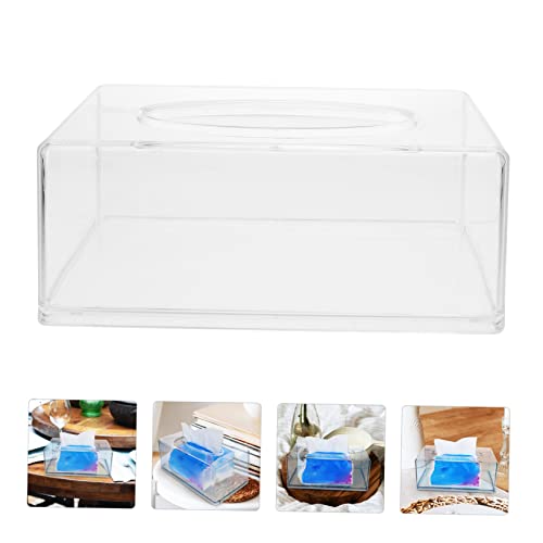 Boîte à mouchoirs transparente en PS avec rangement léger et élégant