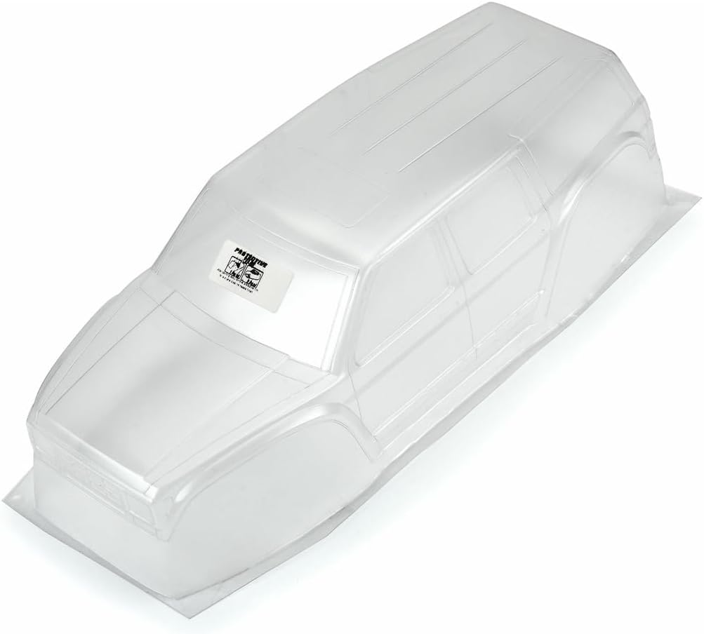 Pro-Line Coyote Grande Clear Body, unpainted and untrimmed, showing its transparent lexan material.