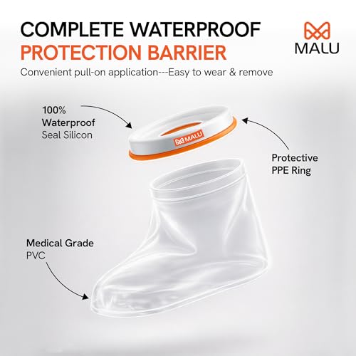 Image of 100% Waterproof Foot Cast Cover for Shower & Bath | Resuable Kids Cast Protector | Cast Covers for Shower Foot | Waterproof Shield for Showering After Surgery