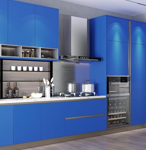 Image of HOME13 Royal Blue Contact Paper Matte Self-Adhesive Paper for Decorating Wall Table Wall, Door and Furniture (24inches By 48inches, Royal Blue Matte Wallpaper)