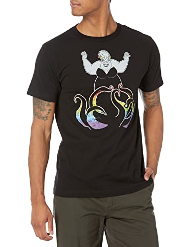 T-shirt Disney Rainbow Tentacles pour homme en coton noir confortable