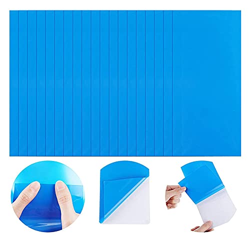 Jorisa 20 Pieces Rectangle Self-Adhesive PVC Repair Patch Kit,Vinyl Pool Liner Patch Plastic Patch Vinyl Rubber Patch for Inflatable Pool Boat Raft Kayak Canoe Swimming Ring(Blue,9.84 x 3.94 inch)