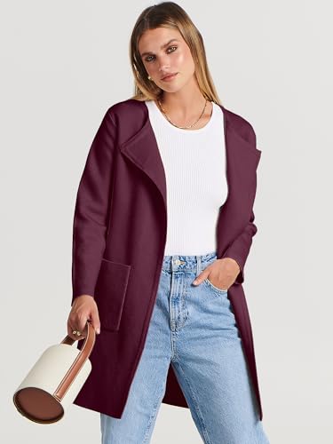 Image of ANRABESS Womens Cardigan Sweater Open Front Knit Long Coatigan Dressy Casual Jacket Coat 2026 Fall Outfits Classy Clothes