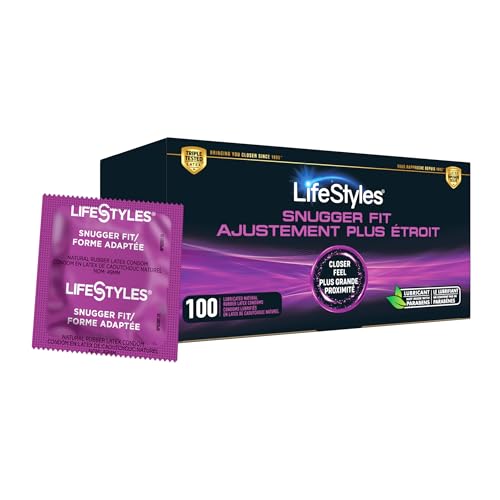 Lifestyles Snugger Fit Natural Rubber and Lubricated Latex Condoms Value Pack 100 Count
