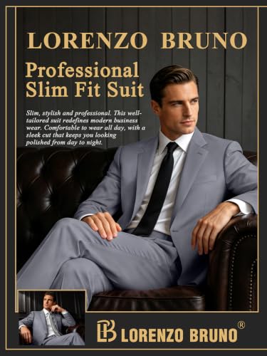 Image of Mens Suit 2 Piece Suits for Men One Button Slim Fit Solid Jacket & Pants Tuxedo Set Business Wedding Party Prom