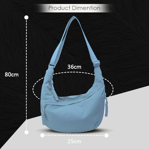 Image of Lyrovo Travel Crossbody Crescent Bags for Women Over Shoulder Purse with Zipper Half Moon Sling Bag & Waist Bag Unisex Chest Bag