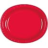 Ruby Red Solid Oval Paper Plates (30cm) Pack of 8 - Elegant & Durable ...