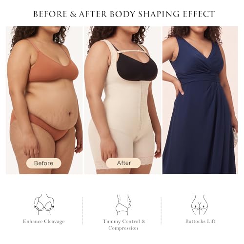 Image of YIANNA Fajas Colombianas Moldeadoras Shapewear Tummy Control for Women Butt Lifter with Zipper Crotch Faja Body Shaper