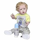 Esta mueca de Baby Boy Boy Boy Boys anatmicamente correcta es un buen compaero de juego para nios pequeos: es totalmente posible, con unin en los hombros, las caderas y el cuello, puede rotar las piernas y los brazos al agregar y eliminar esta ropa para bebs, y tambin puede girarlo.Cabeza de lado a lado durante el juego.La cabeza y las extremidades se pueden mover libremente.