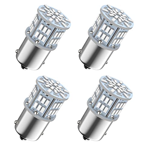 Melphan-Auto 1156 Bulb Blue, 1141 1003 BA15S Led, 12V-24V 54-SMD 3014 Chips LED Bulbs for RV Camper Trailer Trunk Vehicle Interior Lights Tail Backup Reverse Lights Parking Lights 4pcs