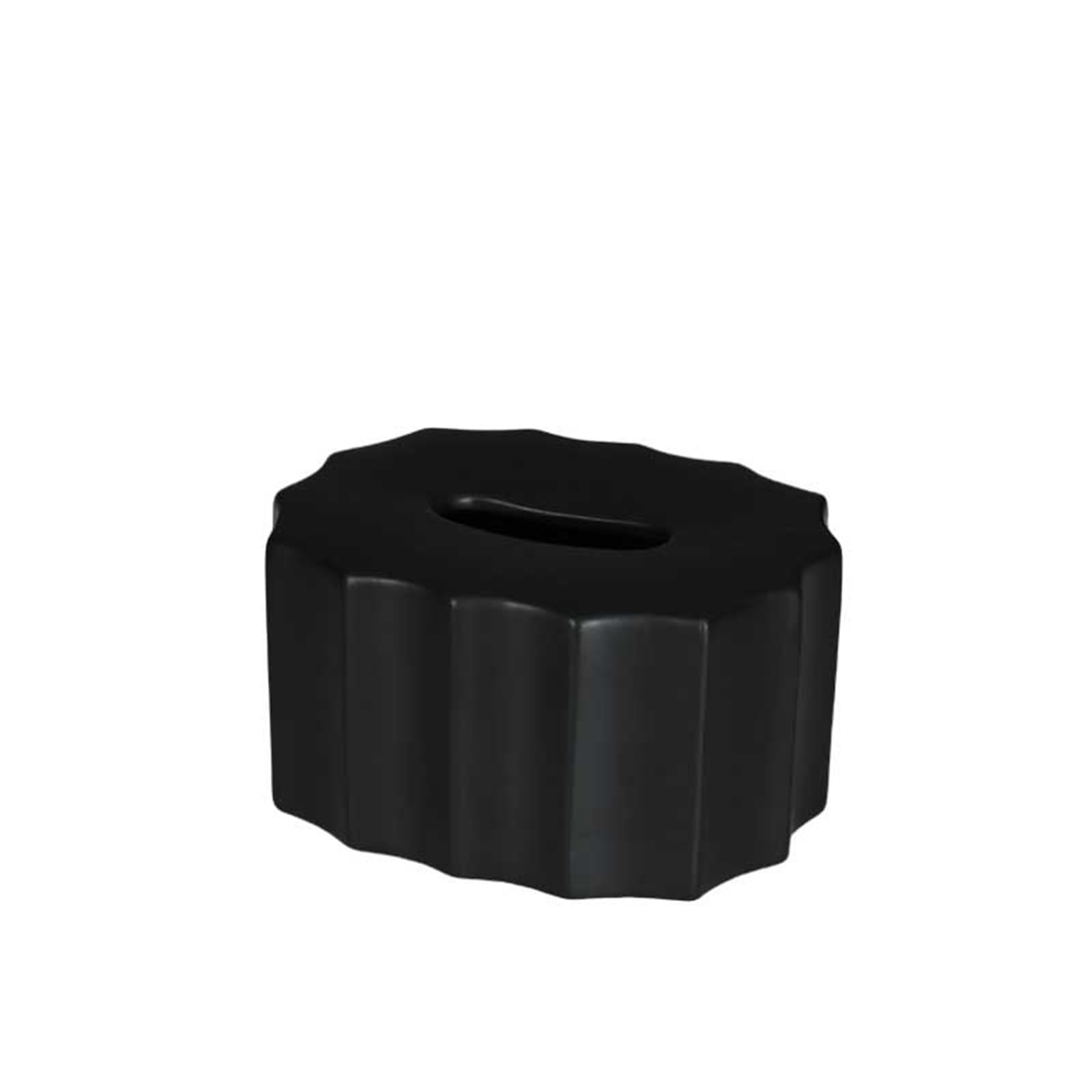 Tissue Simple Ceramic Tissue Box Cover Living Room Creative Napkin Facial Dispenser Table Decoration(Black)