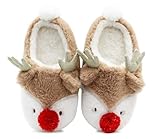 IMTY Womens Reindeer Novelty Slippers