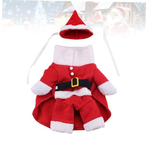 Disfraz de Santa para perro talla S color rojo miniatura 2