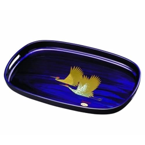 小判盆 48cm 紫雲杢 雅鶴(盛絵)[YG413]