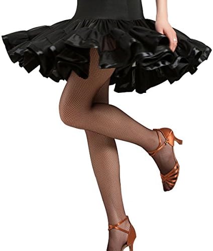 Latin Ballroom Dance Fishnet Tights Stockings for Dancer Seamless Tights Ballet ,Black,One Size