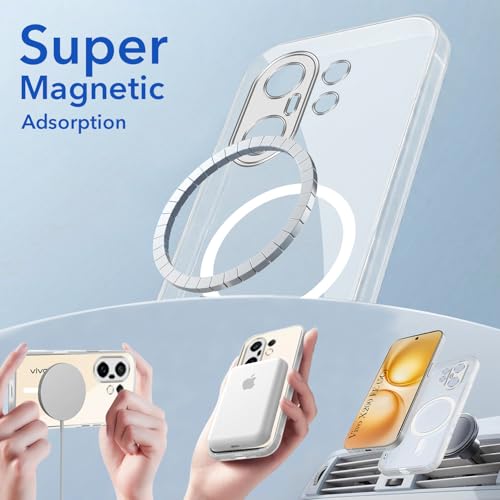 Image of Jkobi Lifetime Anti-Yellow MagSafe Compatible Clear Back Cover Case for Vivo X200 FE (Sleek Hard Crystal | Shockproof and Camera Protection)