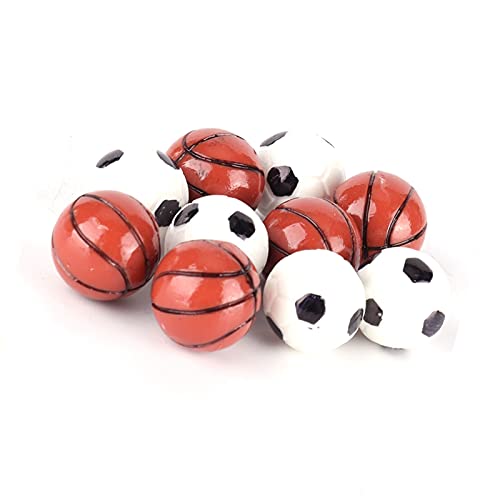 Puppenhaus Sportball 10 Stück 1:12 Puppenhaus Ball Modell Miniatur Harz Fußball Basketball Spielzeug für Puppenhaus…