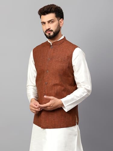 Image of LATEST CHIKAN Men's Traditional Cotton Nehru Jacket /Waistcoat