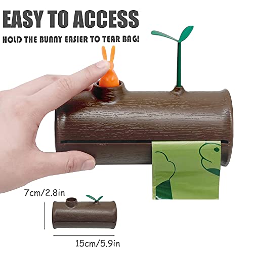 Image of Wall Mounted Dog Poop Bags Dispenser with 4 Rolls Leak-Proof Unscented Pet Poo Waste Bags for Garden Yard Doggie Potty Bags Holder Doggy Trash Bags Storage Box for Kitchen Bathroom(Brown)