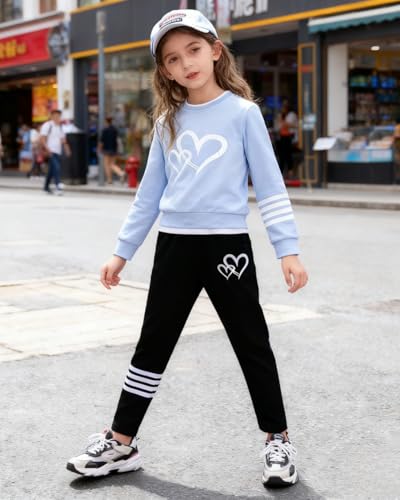 Image of OLMRJKD Kids Toddler Girls Clothes Figure Graphic Drop Shoulder Top Pullover Spotted Print Pants Fall Winter Outfit Set