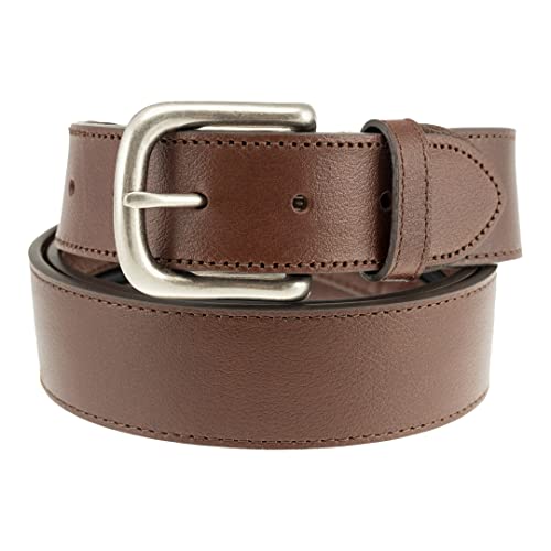 Sandpoint Leather Tab Money Belt with Extra Spacious Zipper Pocket (Brown, 34)2