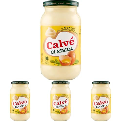 Calvé Maionese Classica, Formato 450 ml, Maionese Calvé Classica con Olio di Semi di Girasole, Ideale per Sandwich e Tartine, Senza Conservanti e Senza Zuccheri, Senza Glutine, Vegetariano