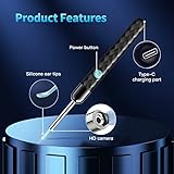 Ear Wax Removal, Ear Cleaner with 1080p Camera and 6 Lights, Ear Wax Removal Kit with 8 Pcs Earwax Removal Tools and 6 Soft Silicone Earbud for Ear Cleaning, Compatible with iOS & Android