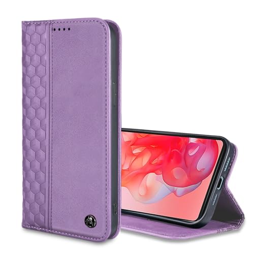 Image of Wallet Case for Motorola Moto G Stylus 5G 2024 6.7 inch - PU Leather Flip Cover with Card Holder Slots, Strong Magnetic Folio Phone Case, Purple