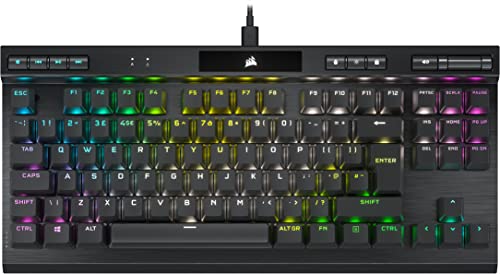 Corsair K70 RGB TKL CHAMPION SERIES Tenkeyless Optical-Mechanical Wired Gaming Keyboard – OPX Linear Switches – PBT Double-Shot Keycaps – iCUE Compatible – QWERTY UK – Black