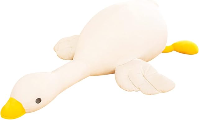 Aunaeyw Oversized White Goose Weighted Plush, Cute Duck Plush Stuffed Animal Throw Plushie Doll Birthday Gift for Adult Kids Boys Girls (White Big Eyes , 65cm )