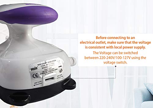 Mini Quilten Dampfbügeleisen mit Ceramic Soleplate Perfekt für Reisen und Quilten - 2 Jahre Garantie - Lila/weiß