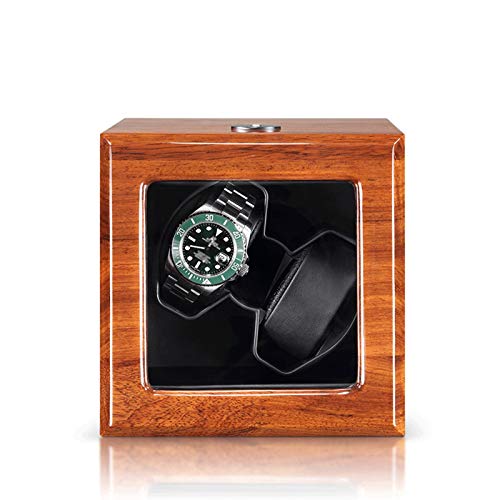 CWZZWS Natural Solid Wood Warner Automático de Doble Reloj Soporte USB, Adaptador de Aire Acondicionado y batería de Aluminio de Reloj de Motor para Relojes automáticos