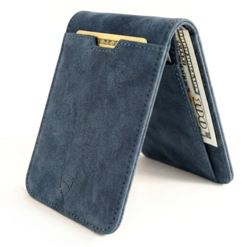 Image of Vaultskin MANHATTAN Slim RFID Blocking Bifold Leather Wallet for Men - Men's Leather Wallet, Front Pocket Minimalist Card Holder, Holds 9 Cards and Cash, Premium Italian Leather
