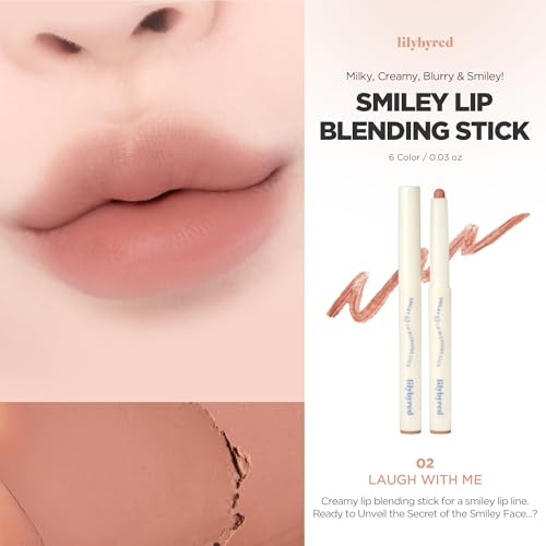lilybyred Smiley Lip Blending Stick | Korean 3-in-1 Multi-Use Lip Liner, Smooth Creamy Texture, Long-Lasting Matte Finish, Soft Blur Effect, Precision Contour Pencil, 0.028 oz. (02 Laugh with me) - Image 3