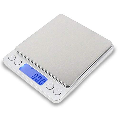 3000g x 0.1g High Precision LCD Digital Portable Counting Scale, MOCCO Multifunction Accuracy Electronic Balance Pocket Scales with 2 Trays Weights PCS Functions for Home, Kitchen, School, Laboratory