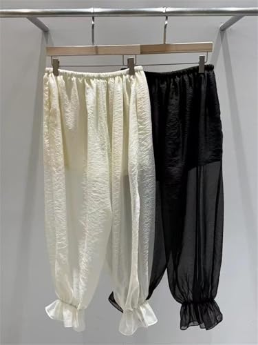 VCM Bloomers Harem Pants Boho Lace Trim Balloon Pants Women Summer Bubble Puffy Long Trousers Casual Vacation Outfits4