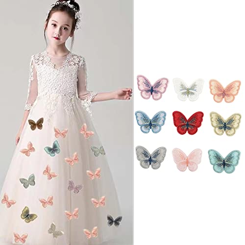 Mozzyyee 9 piezas de decoración de encaje mariposa para vestidos de novia, tocado, costura, pasatiempos creativos, adornos para el cabello Cover