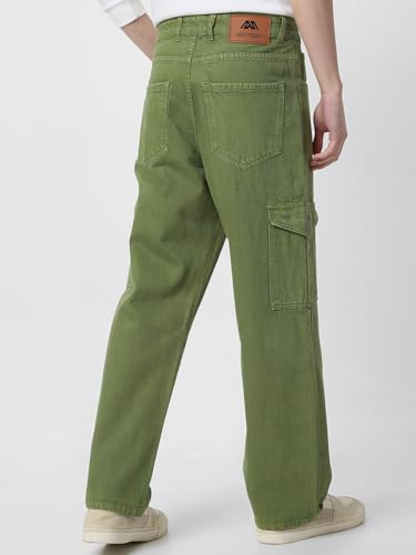 Image of Neostreak Men's Loose Baggy Fit Washed Cargo Jeans with 6 Pockets Non-Stretchable