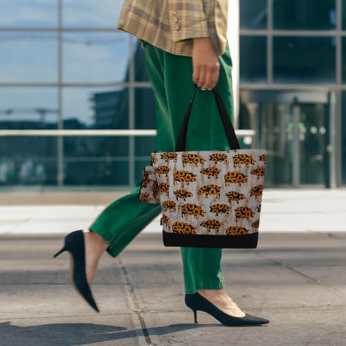 Image of NGIL Medium Top Zipper Closure Canvas Tote Bag with Attached Matching Coin Purse For Moms and Nurses